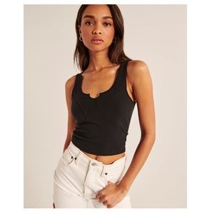 NWT Abercrombie seamless notch neck tank with corset detail